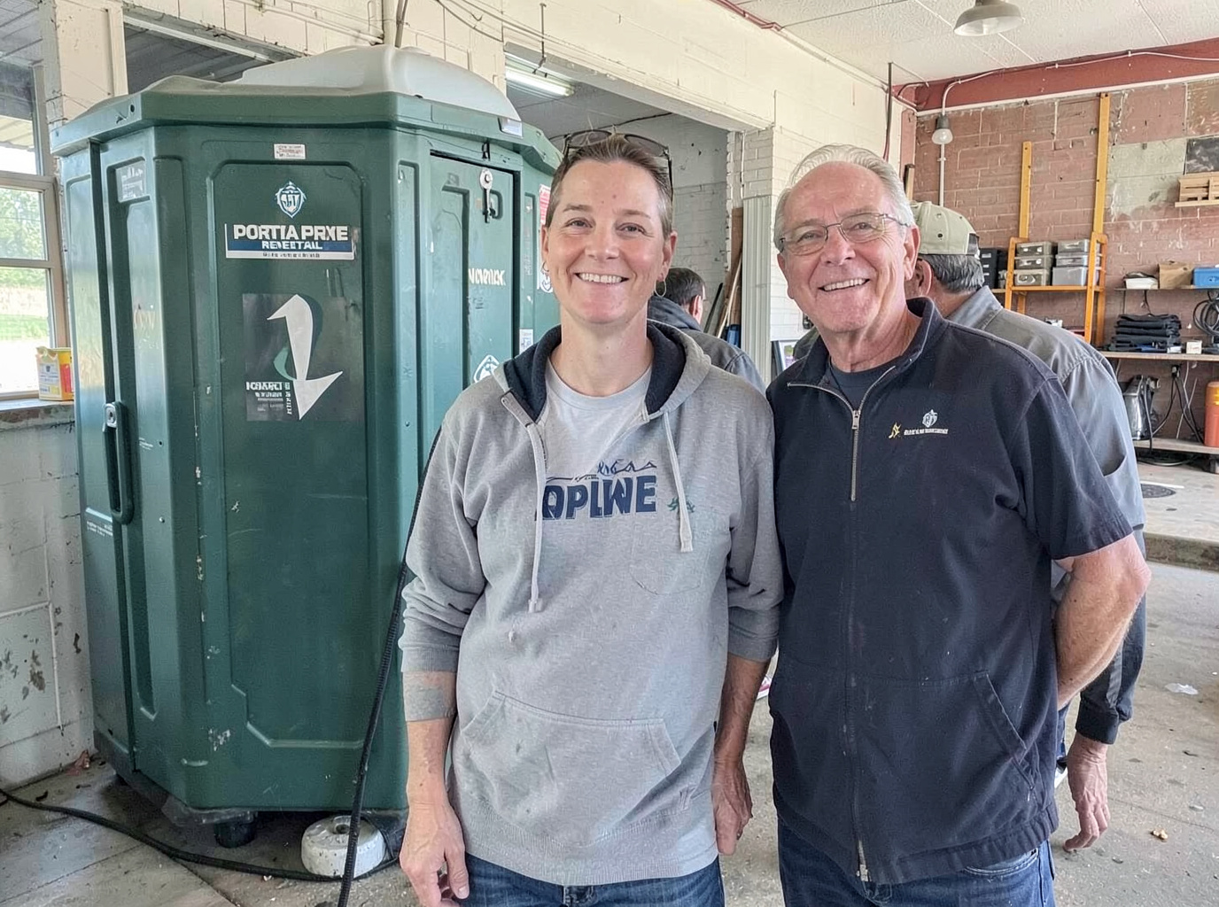 The My Porta Potty Rental Newark team at work in Newark